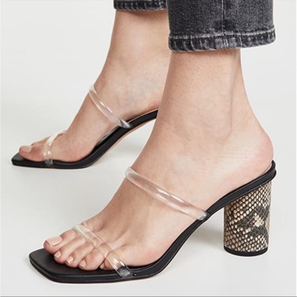 Dolce Vita Black and Snake Print Heels
